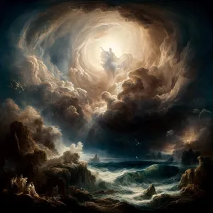 2. De aarde was woest en ledig, en duisternis lag over de diepte. De Geest van God zweefde over de wateren.