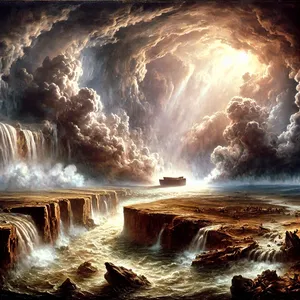 11. In het zeshonderdste levensjaar van Noach, op de zeventiende dag van de tweede maand, braken alle bronnen van de oervloed open en werden de sluizen van de hemel opengezet.