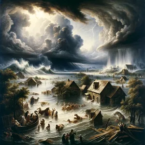 4. Want over zeven dagen zal ik het veertig dagen en veertig nachten lang laten regenen op de aarde en alles wat ik heb gemaakt van de aardbodem wegvagen.’