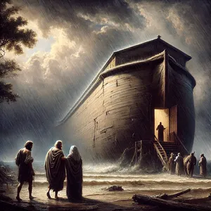 7. Samen met zijn zonen, zijn vrouw en de vrouwen van zijn zonen vluchtte hij voor het water van de vloed de ark in.