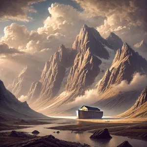 4. Zo rustte de ark, in de zevende maand, op den zeventienden dag der maand, op de gebergten van Ararat.