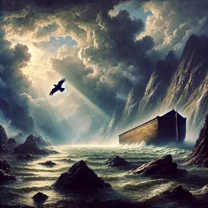 7. En hij liet een raaf uit; die, uitgaande, wederkeerde, totdat de wateren verdroogd waren van boven de aarde.