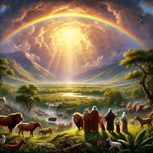 16. Wanneer de boog in de wolken zal zijn, dan zal Ik die zien, om te denken aan het eeuwige verbond tussen God en al het levende, in alle vlees dat op de aarde is.