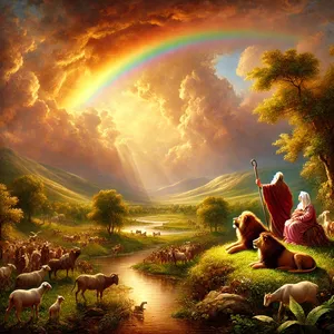 17. En God zei tegen Noach: Dit is het teken van het verbond, dat Ik heb opgericht tussen Mij en al het vlees dat op de aarde is.